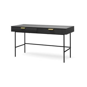 Kina 140cm Black Oak Ripple Slatted Desk