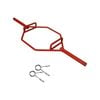 180cm - 24kg Red Olympic Shrug Deadlift Barbell Trap Bar - 2 Free Spring Collars