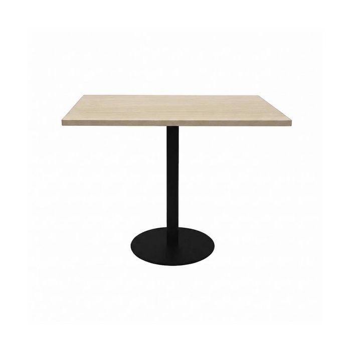 Olg Disc Meeting Table Black Frame Nordic Maple Top 900mm Square