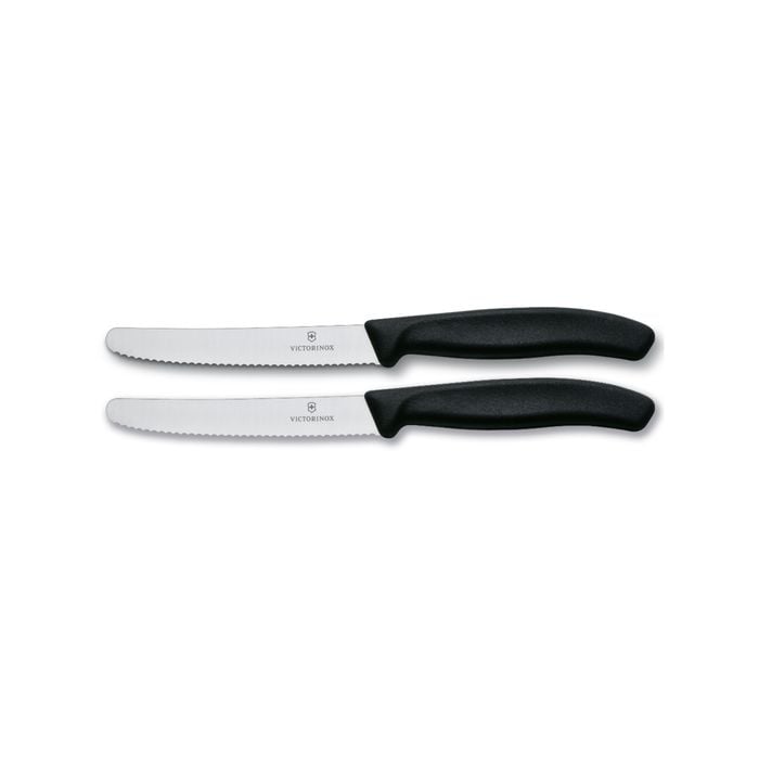 Victorinox Steak Tomato Knife Pistol Grip 11cm Black Set x 2 Knives Bunnings Australia