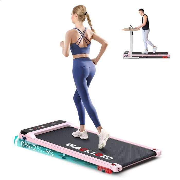 BLACK LORD Treadmill 40cm Electric Walking Pad Incline Pink