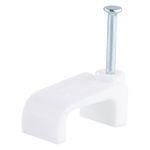 DETA 15mm White Flat Cable Clips - 100 Pack