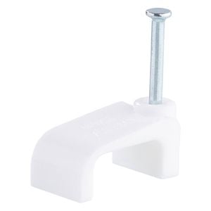 DETA 15mm White Flat Cable Clips - 100 Pack