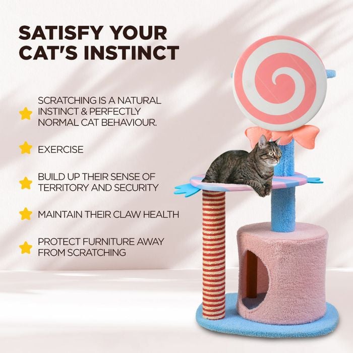 Furbulous 96cm Lollipop Style Cat Tree Tower Scratching Post