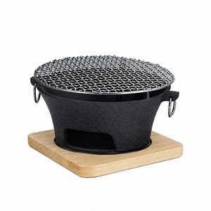 SOGA Medium Cast Iron Round Charcoal Table Grill