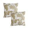 SOGA 2X 50cm Vintage Olive Green White Horse Pattern Throw Pillow