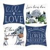 Catzon 4 Pcs Hydrangea Throw Pillow Covers Spring Mothers Day Cushion Case