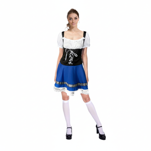 More Than Party Adult Blue Beer Girl Costume Colour-Block Dress M/L
