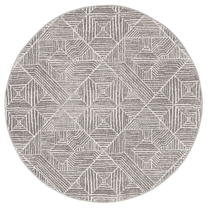 The Rug Connection Jaya 457 Grey 150x150cm - Small Round Pet Friendly Indoor Rug