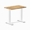 Desky Fixed Height Mini Acacia Hardwood Desk 1000 X 600mm Matte Black Frame