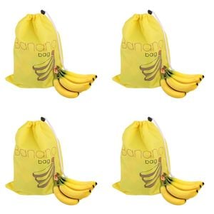 4PK Appetito Banana Bag Home Kitchen Organsiation Cooking Yellow