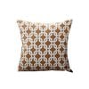 SOGA 45cm Brown Jacquard Throw Pillow – Checkered Chain Design