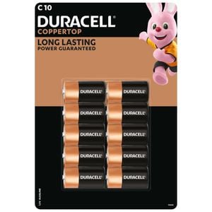 Duracell Coppertop Alkaline C Battery - Pack of 10