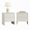 Artiss 2x Bedside Table 2 Drawers - Beige