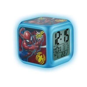 Marvel Spiderman Glo Clock With Led Colour Changing Light, Alarm, Snooze, Calendar & Thermometer