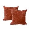 2pc Cloud Linen Roma Cotton Velvet/poly 50cm Embroidered Cushion Sqr Brick