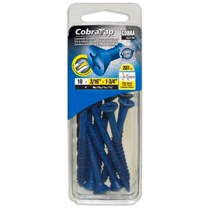 Cobra 4 x 45mm Flat Head Concrete Screws With Drill - 10 Pack