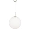 Telbix Bally Modern Pendant Hanging Lamp Light Glass Metal Opal Matt Nickel