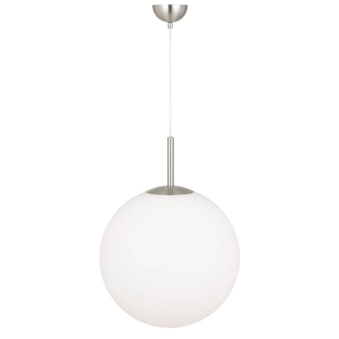 Telbix Bally Modern Pendant Hanging Lamp Light Glass Metal Opal Matt Nickel