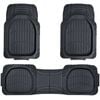 3pc Hulk Universal Heavy Duty Deep Dish Anti-Slip Car Floor Mats Black