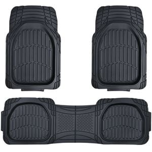 3pc Hulk Universal Heavy Duty Deep Dish Anti-Slip Car Floor Mats Black