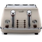 De'Longhi Icona Vintage Beige 4 Slice Toaster