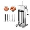 Vevor 33 Lbs Manual Sausage Stuffer Silver Vertical Dual Speed Stainless Steel Filler With 5 Filling Tubes