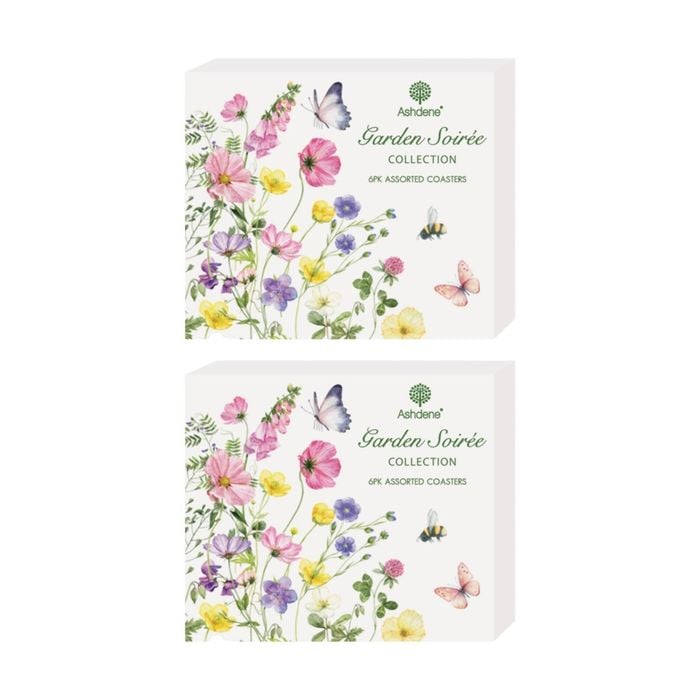 2x 6pc Ashdene Garden Soiree Coaster Dining Serveware Set Animal Art Design