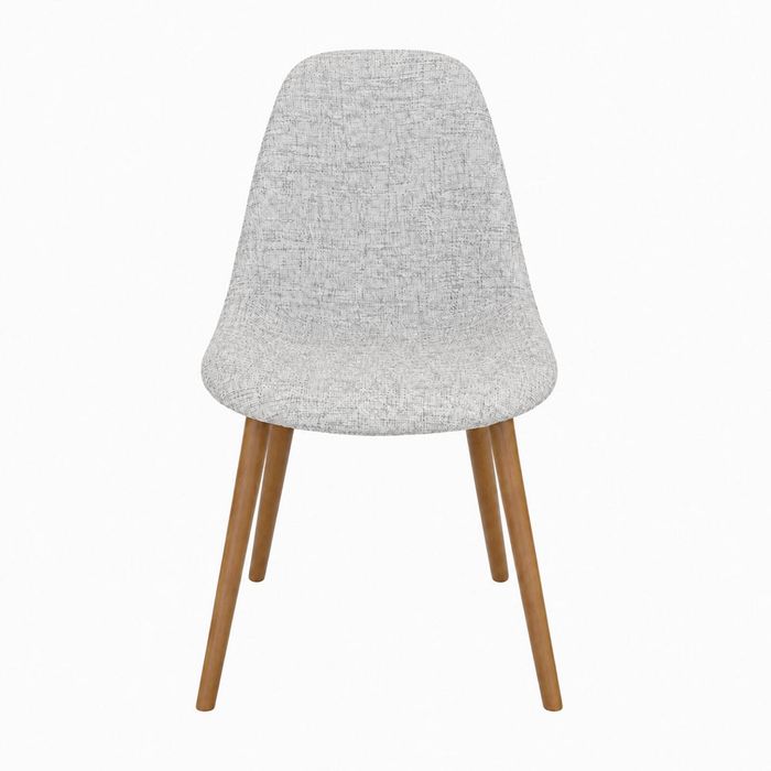 SK Designer Living | Replica Eames DSW Hal Inspired Chair | Fabric & Walnut - Textured Light Grey