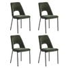 Oikiture 4x Dining Chairs Chenille Fabric Green