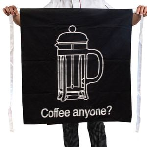 100% Cotton Master Chef Half Apron Heavy Duty Coffee Anyone 86 x 96 cm