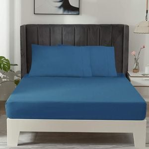 Ramesses 1500TC 100% Egyptian Cotton Fitted Sheet Combo Set |King - Classic Blue
