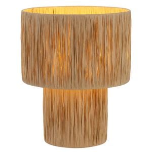 Telbix Nativa Modern Table Desk Lamp Light Metal Raffia Natural Natural
