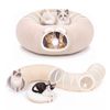 Advwin Cat Tunnel Bed Foldable Pet Bed Cat Cave Bed Cute Donut Bed