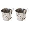 2x Superior Pet Essentials Durable Flat Sided Bucket with Riveted Hooks 946ml