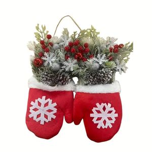 Lifebay Christmas Wreath with Red Berries & Snowflake Design