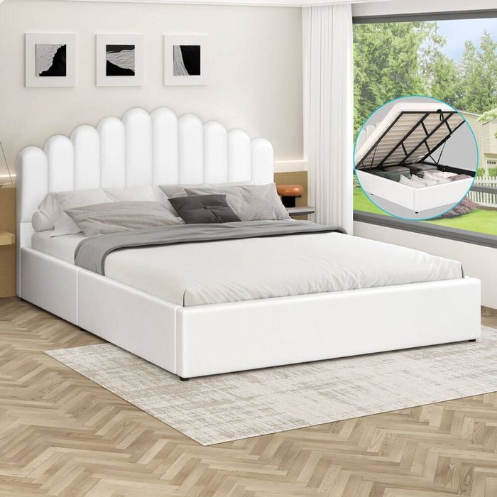 ALFORDSON Bed Frame Gas Lift Storage Base King