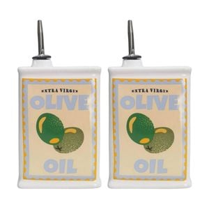 2x Urban Products Olive Oil Cucina Decanter White Ceramic 17cm