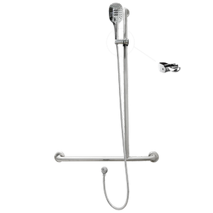 Johnson Suisse Stainless Steel Grab Rail Right Hand Shower Set  8.
