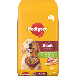 Pedigree 20kg Adult Real Beef Dry Dog Food