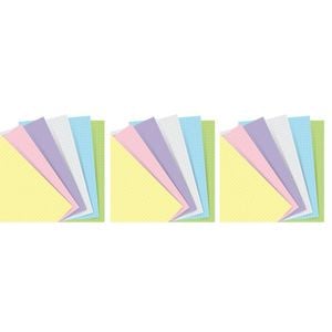 3x 60pc Filofax Paper Refill Organiser Sheet Planner Insert/filler Pastel Square