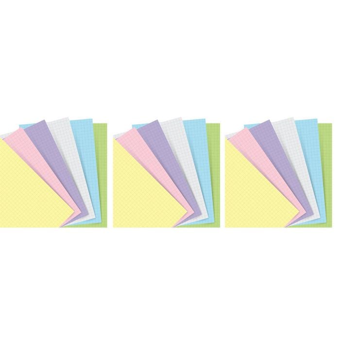 3x 60pc Filofax Paper Refill Organiser Sheet Planner Insert/filler Pastel Square