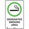 Pinnacle 600 x 400mm Poly Designated Smoking Area Sign