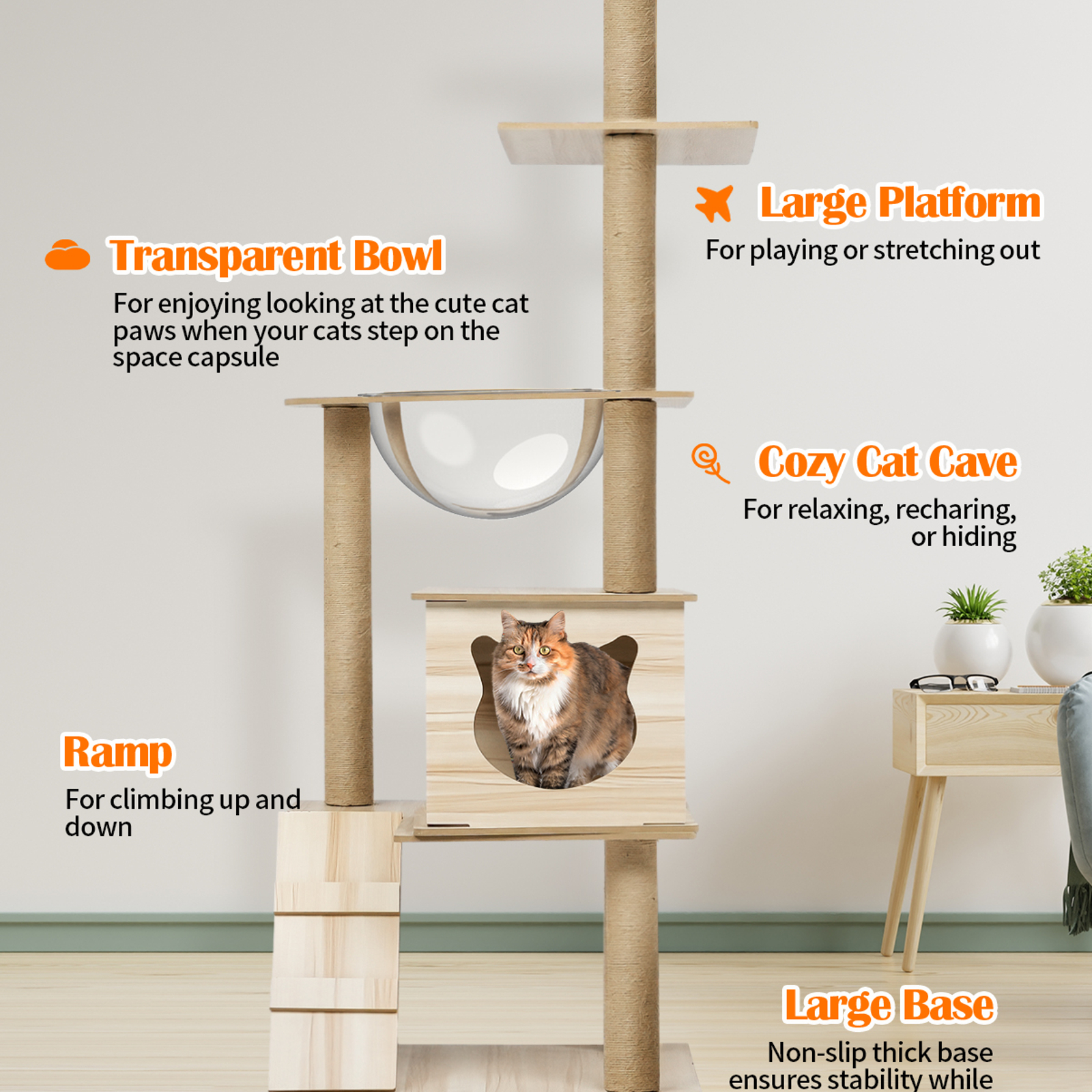 All wood cat tree no carpet sale