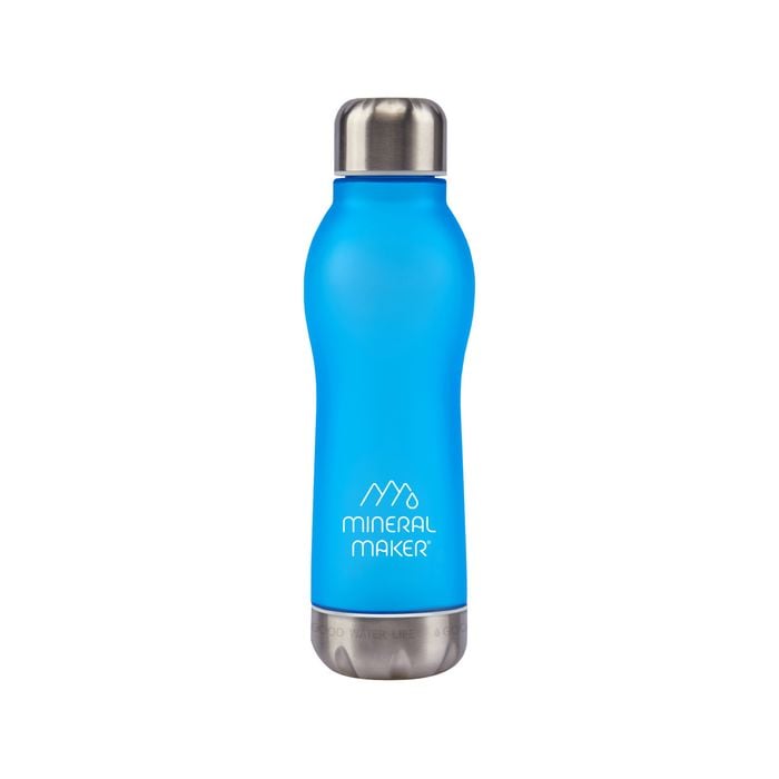 Mineral Maker MORBIDO Blue Alkaline Filter Water Bottle + a Mineral Stone Pouch