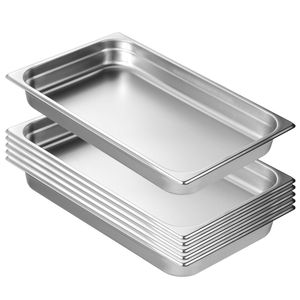 VEVOR 6 Pack Hotel Pans Silver Stainless Steel for Industrial & Scientifi