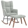 vidaXL Rocking Chair with a Stool Light Grey Velvet Relaxing Chair Furniture