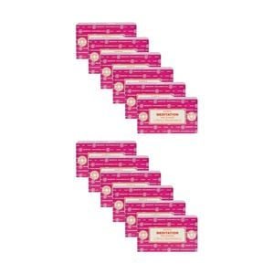 12PK Satya Home Fragrance Scented Incense Sticks Packet Set 15gm Meditate