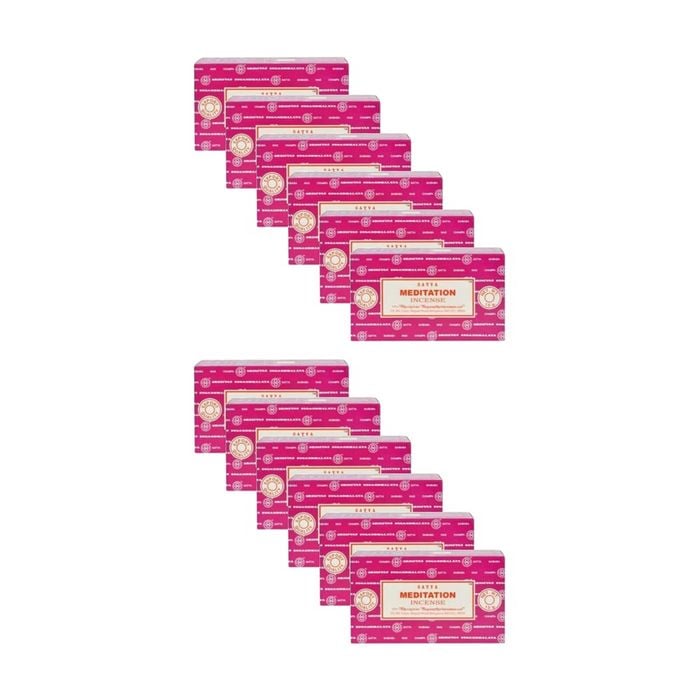 12PK Satya Home Fragrance Scented Incense Sticks Packet Set 15gm Meditate
