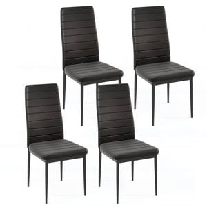 Costway 4PCS Upholstered Dining Chair w/Padded Backrest Kitchen Armless Chairs